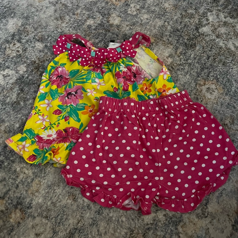 Floral and Polka Dot Toddler Outfit